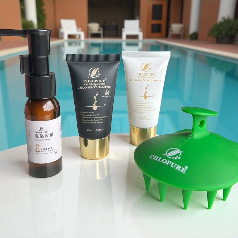 【英國品牌CHLOPURE】 洗 . 潤 . 護 30ml 輕裝旅行組 - 潤髮乳/護髮用品 - 環保材質 白色