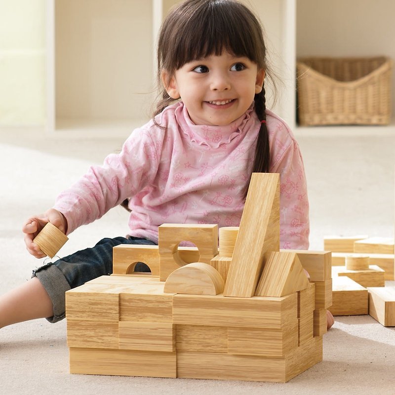 Softwood Blocks  (68pcs) - ของเล่นเด็ก - วัสดุอื่นๆ สีนำ้ตาล