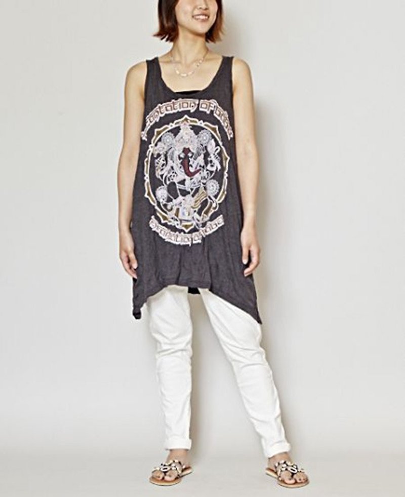 【Pre-order】 ☼ national vest top ☼ (three-color) - Women's Tops - Cotton & Hemp Multicolor