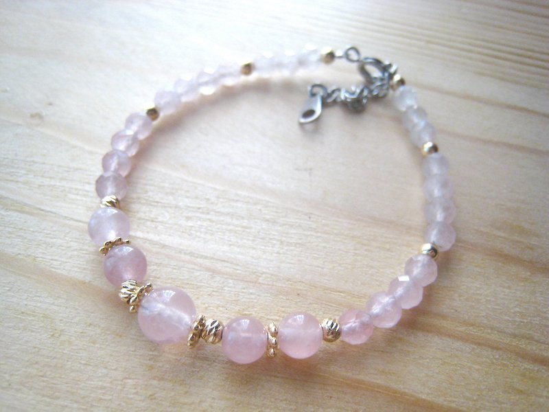 [Pink Crystal Bracelet] Hibiscus Crystal Bracelet - สร้อยข้อมือ - คริสตัล สึชมพู