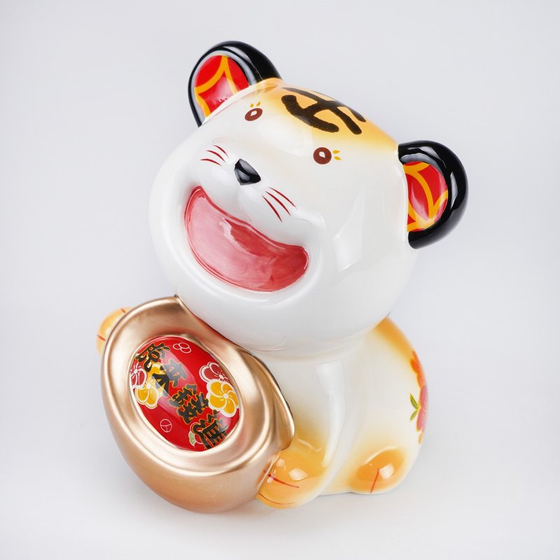 虎來錢進陶瓷撲滿│2022新款上市 │新年開春活動禮│虎年紀念品 - 存錢筒 - 瓷 多色