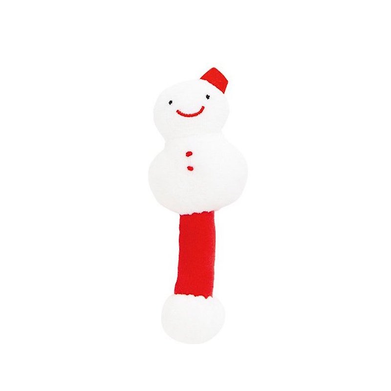 Y-9305 ガラガラ スノーマン 雪だるま 日本製 - 知育玩具・ぬいぐるみ - コットン・麻 ホワイト