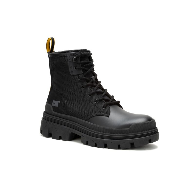 CAT HARDWEAR HI Hardcore sexy high boots Unisex women's shoes-fashionable black - รองเท้าบูทสั้นผู้หญิง - เส้นใยสังเคราะห์ 