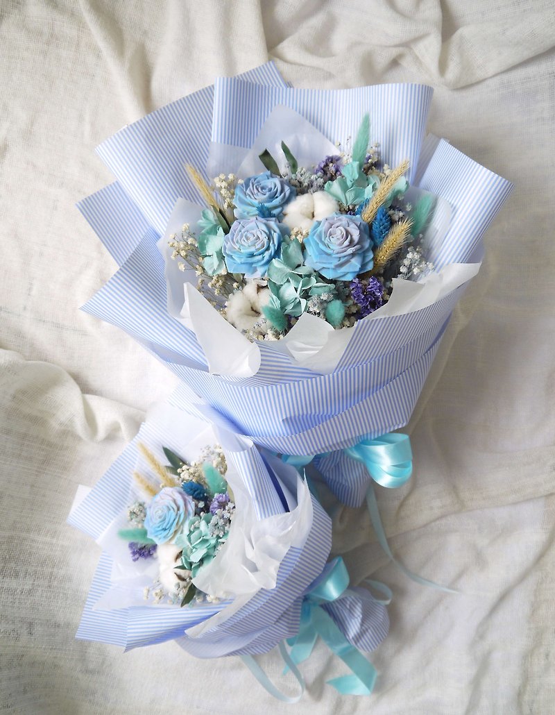 Blue sky (small). Essential oil Sola flower. Dried bouquet. Immortal flower. Valentine's Day gift. Proposal bouquet - Dried Flowers & Bouquets - Plants & Flowers Blue