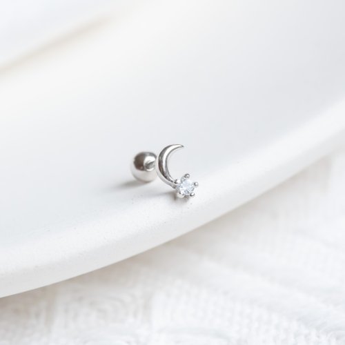 喜羊羊happy sheep jewelry 藍託帕石925純銀月亮轉珠耳環 一對販售