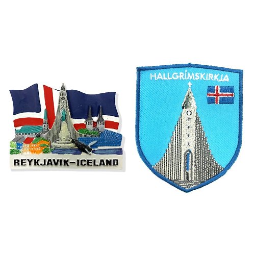 A-ONE 冰島哈爾格林姆教堂冰箱磁鐵+冰島 哈爾格林姆教堂布標【2件組】
