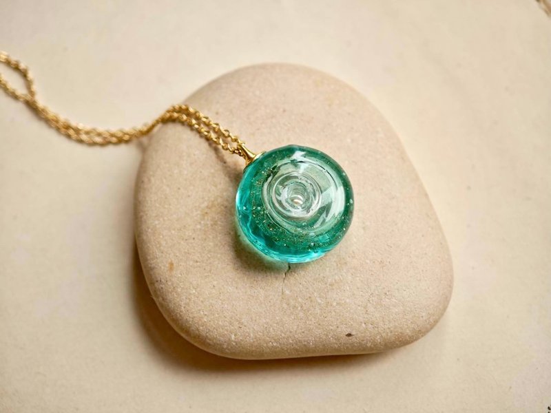 平安扣琉璃香水精油擴香瓶項鍊(五色可選) - 項鍊 - 琉璃 多色