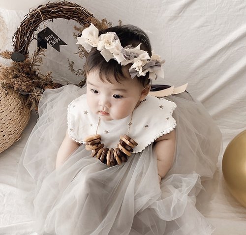 MABO ins寶寶手工緞帶皇冠 嬰兒髮飾 收涎佈置 寶寶周歲 周歲佈置 嬰兒