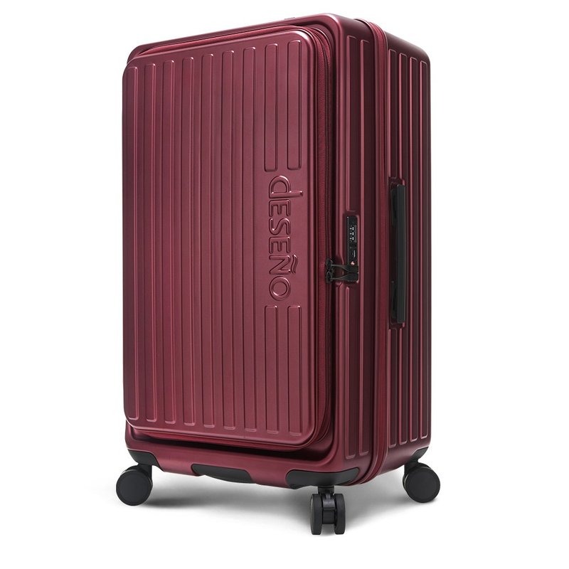 [Deseno] Troy 29.5-inch front-opening brake suitcase-red velvet - Luggage & Luggage Covers - Other Materials Red