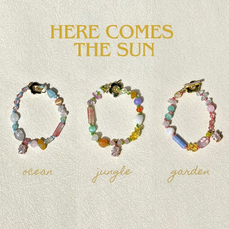 Bracelet Here Comes the Sun • Bohemian Style Colorful Fun Cute Beaded Jewelry - สร้อยข้อมือ - ทอง 24 เค หลากหลายสี