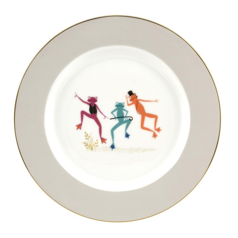 Sara Miller London for Portmeirion Piccadilly Collection Cake Plate - Frogs - Plates & Trays - Porcelain White