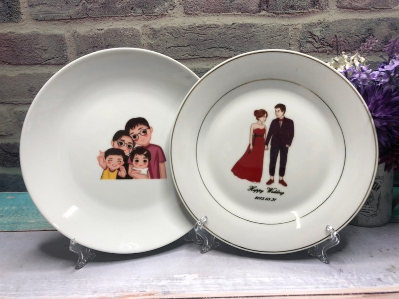 Hand-painted [Customized Plate] Exclusive Ordering Area Home Decorations Commemorative Gifts Beautiful Memories - จานและถาด - ดินเผา สีม่วง