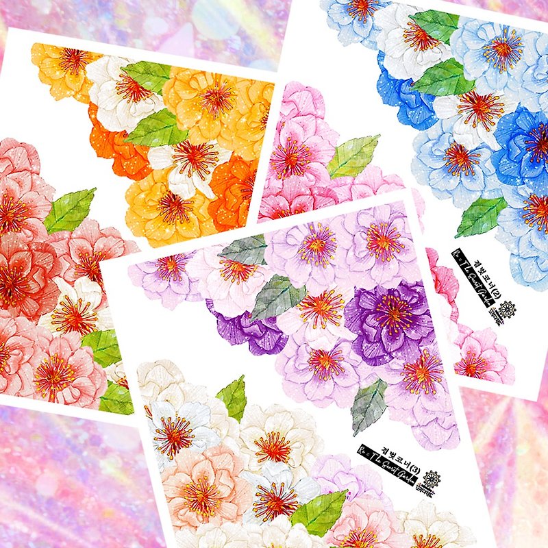 *Sakura Corner Deco Stickers (3colors) - สติกเกอร์ - กระดาษ 