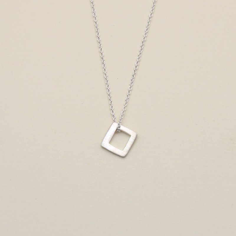 Minifeast Silver｜Frame in Pair Necklace / S - สร้อยคอ - โลหะ สีเงิน