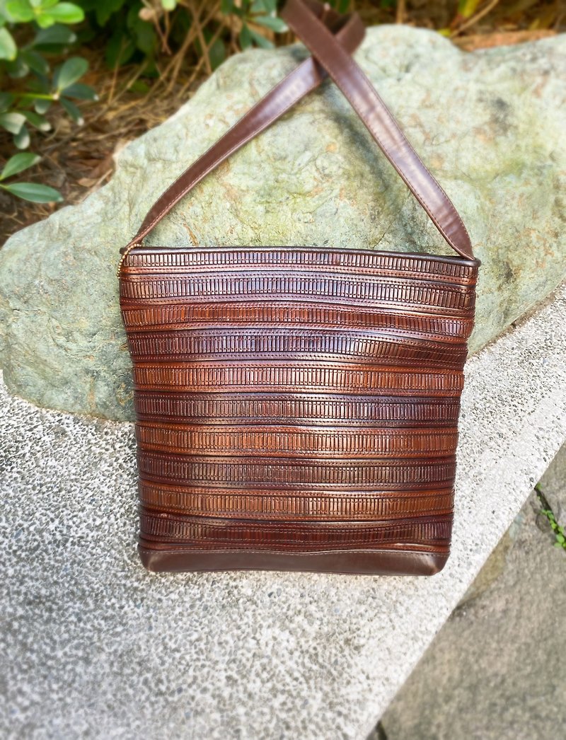 Sharif Antique Bag/Made in America/Vintage Bag/Vintage/Secondary Bag - Messenger Bags & Sling Bags - Genuine Leather Brown