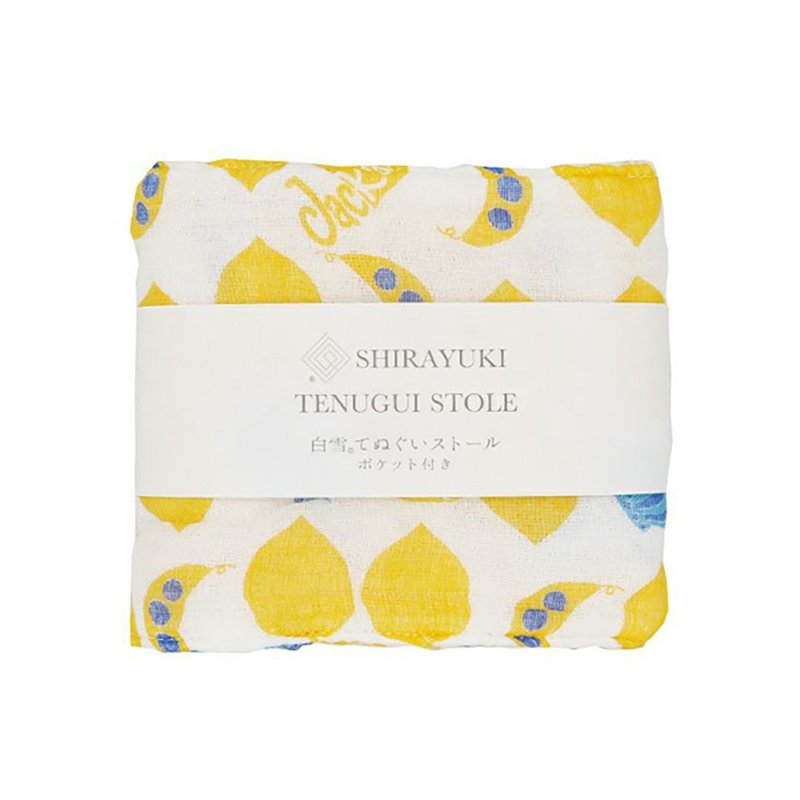 京友禪染Cooling Scarf Towel / 傑克與豌豆 黃色 - 桌布/桌巾/餐墊 - 棉．麻 黃色