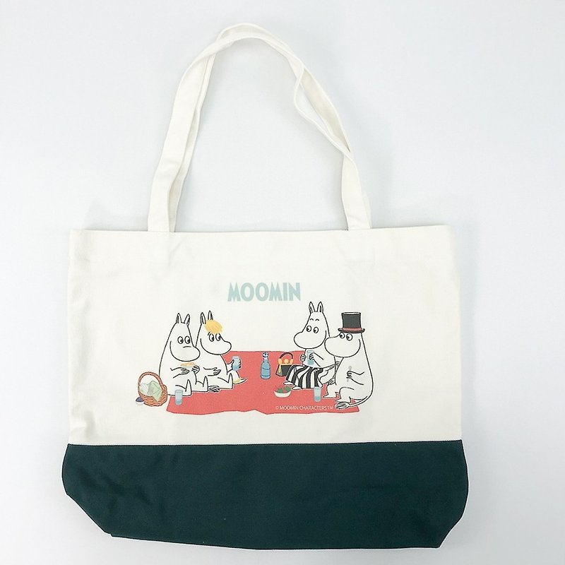 Moomin嚕嚕米授權-拼色購物包(墨綠),CB17AE03 - 側背包/斜孭袋 - 棉．麻 紅色
