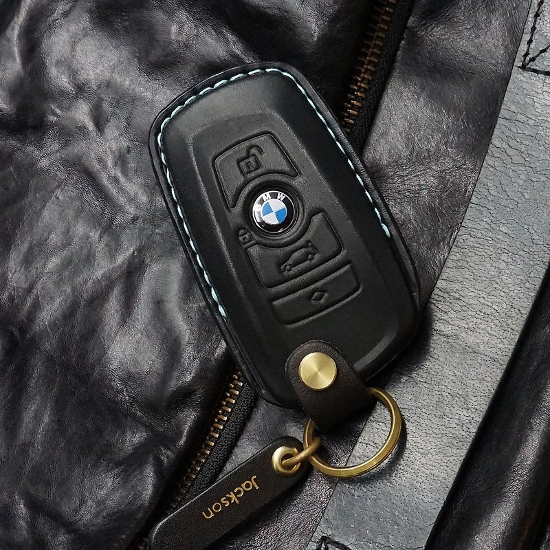 Leather Key fob Holder Case Chain Cover FIT For  3-series 5-series F10 F12 F30 - ที่ห้อยกุญแจ - หนังแท้ 