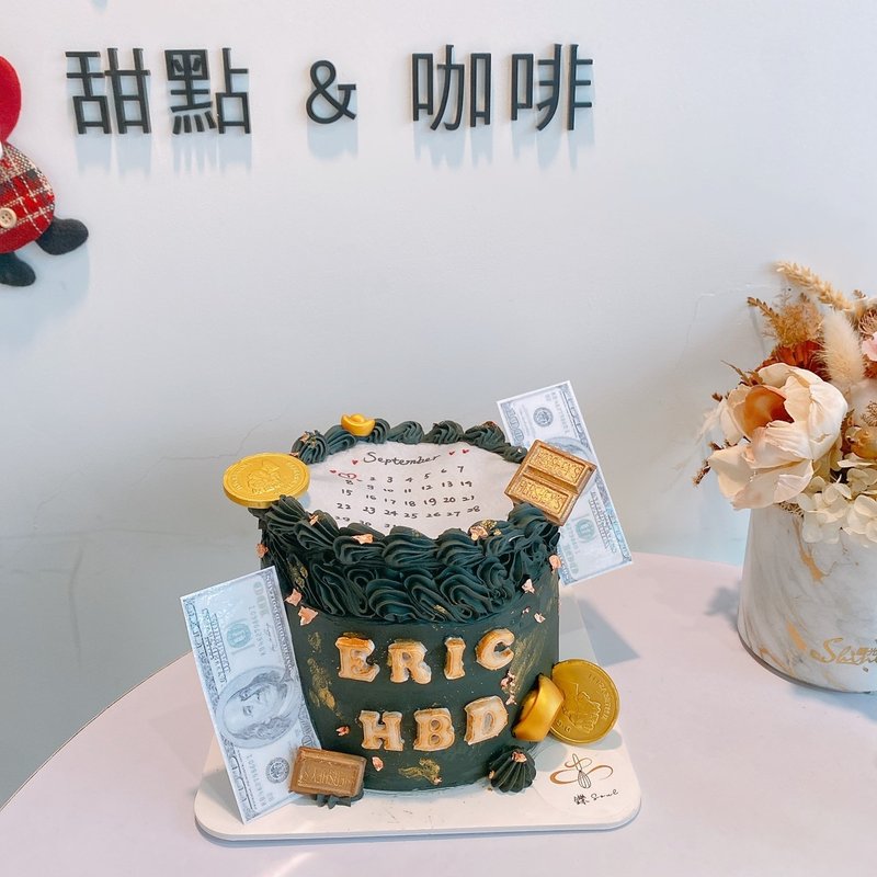 燃燒美金蛋糕 愛錢主題 客製化蛋糕 月曆 生日蛋糕 鑠甜點 紀念日 - 蛋糕/甜點 - 新鮮食材 