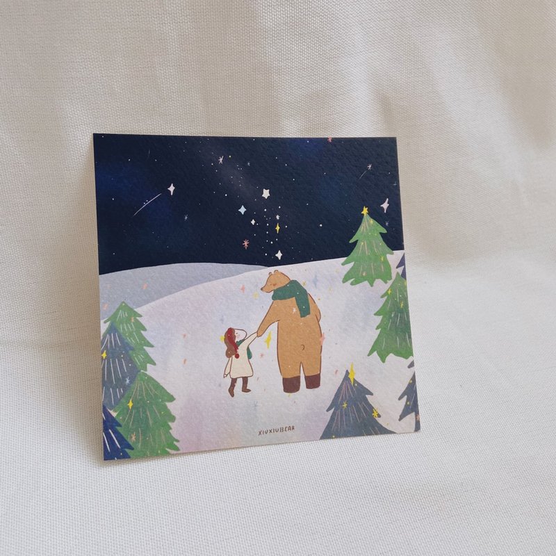 咻咻 bears go to see the stars and small bronzing postcards - การ์ด/โปสการ์ด - กระดาษ 