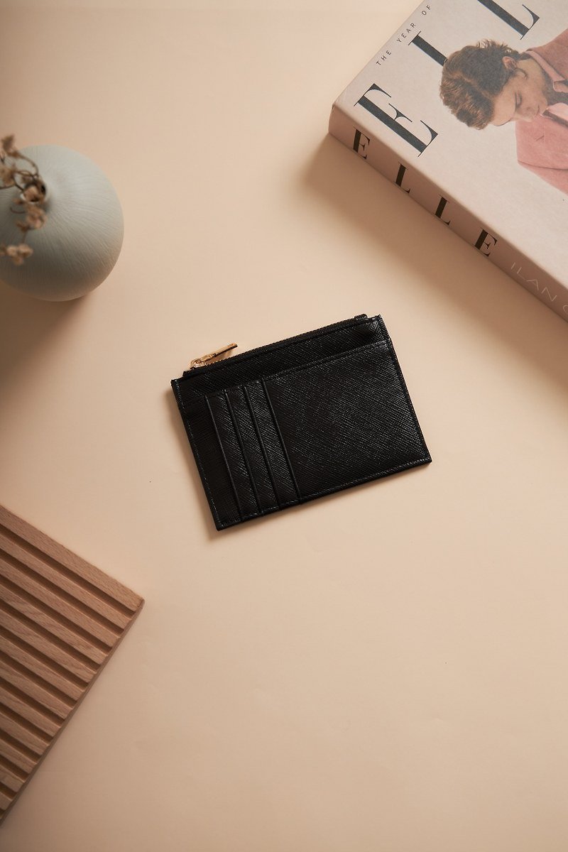 ZIPPED WALLET in BLACK color - Wallets - Genuine Leather Gray