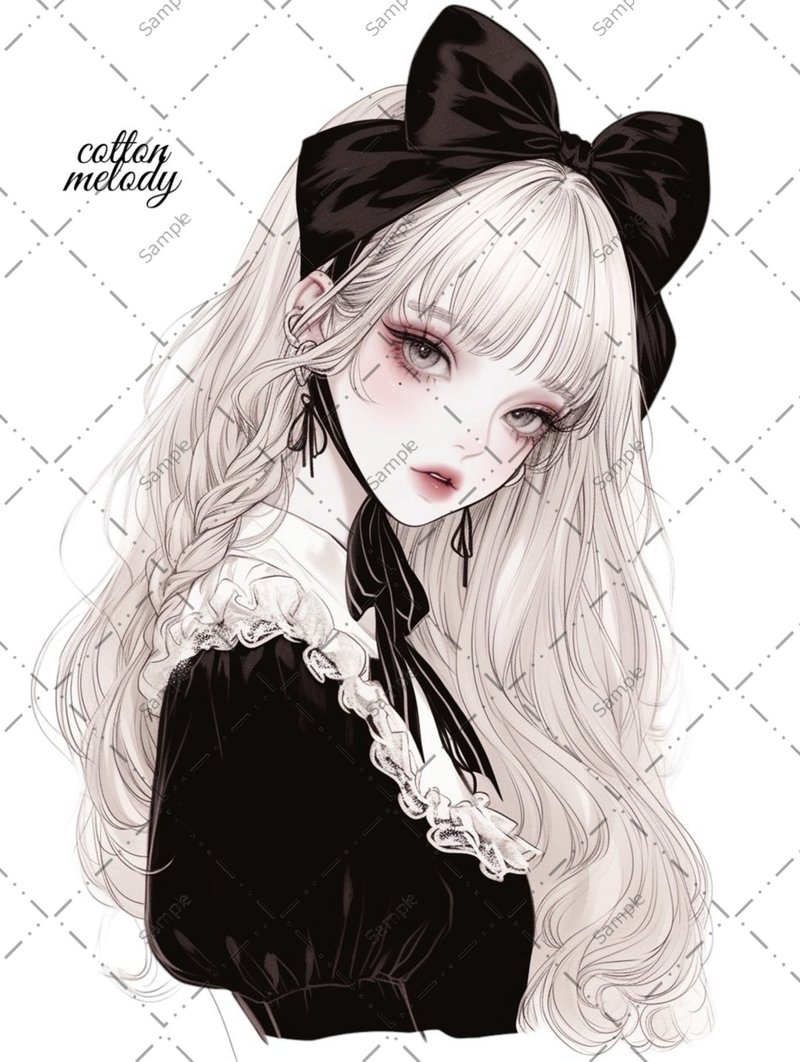 original sticker no.978A 人物ステッカー オリジナルステッカー 人物ステッカー 女の子ステッカー オリジナル人物ステッカー - 貼紙 - 紙 