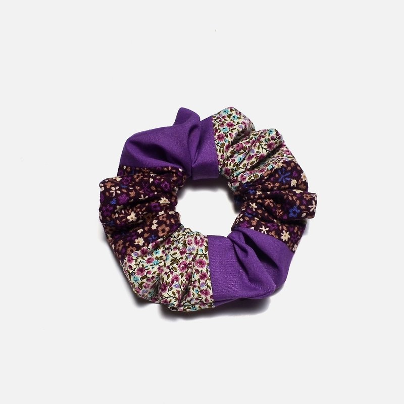 Purple floral stitching Hair Elastics Women Hair Accessories - Hair Accessories - Cotton & Hemp Purple
