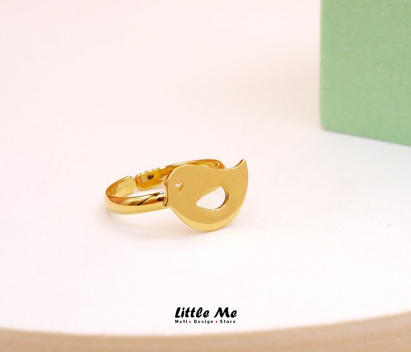 Handmade Little Bird Ring - 18K gold plated on brass - 戒指 - 其他金屬 金色