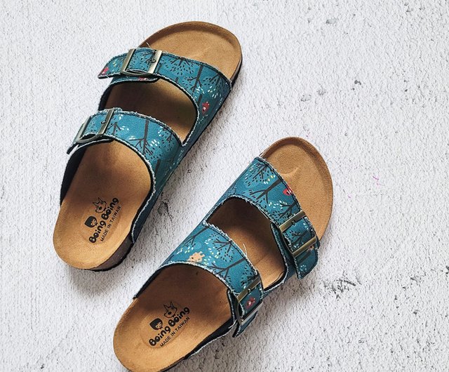 White Birkenstock Slippers Casual Shoes - Hide and Seek Teal