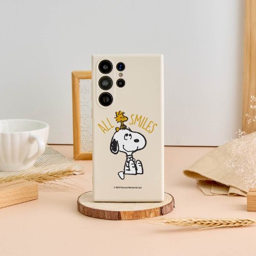 TOYSELECT SNOOPY史努比笑容相伴純色矽膠SAMSUNG手機殼