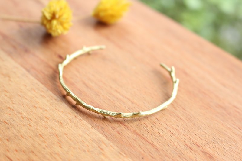 Brass bracelet 0825 eldder - สร้อยข้อมือ - ทองแดงทองเหลือง สีทอง