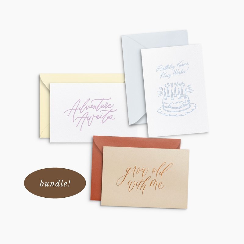 Frames of Butter Birthday Cards Bundle - การ์ด/โปสการ์ด - กระดาษ หลากหลายสี