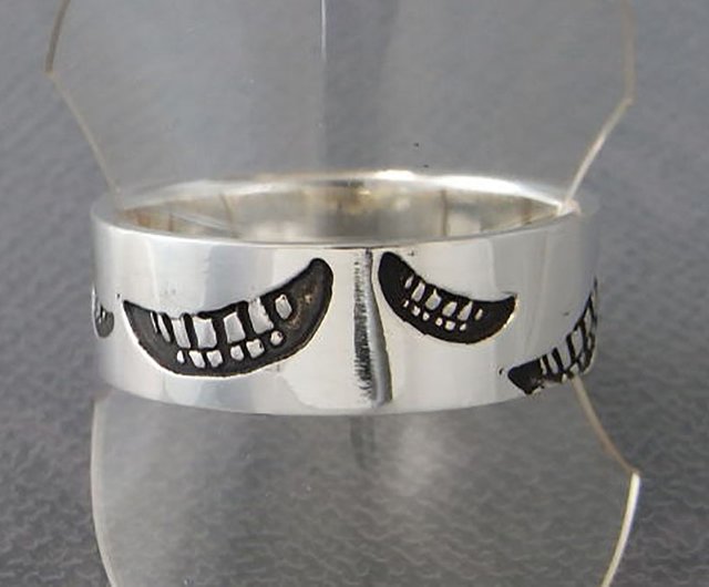 smile stamp ring_L ( s_m-R.11) 微笑笑印銀環戒指指环對jewelry