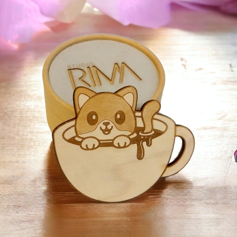 Cats Wooden Coaster Set – Pet Lovers Gift - Kitten Birthday Gift - 杯墊 - 木頭 