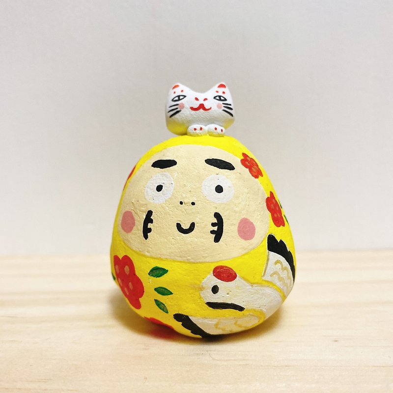 石ディフューザー | オリジンシリーズ | 手描き招き猫だるま - アロマ・線香 - その他の素材 