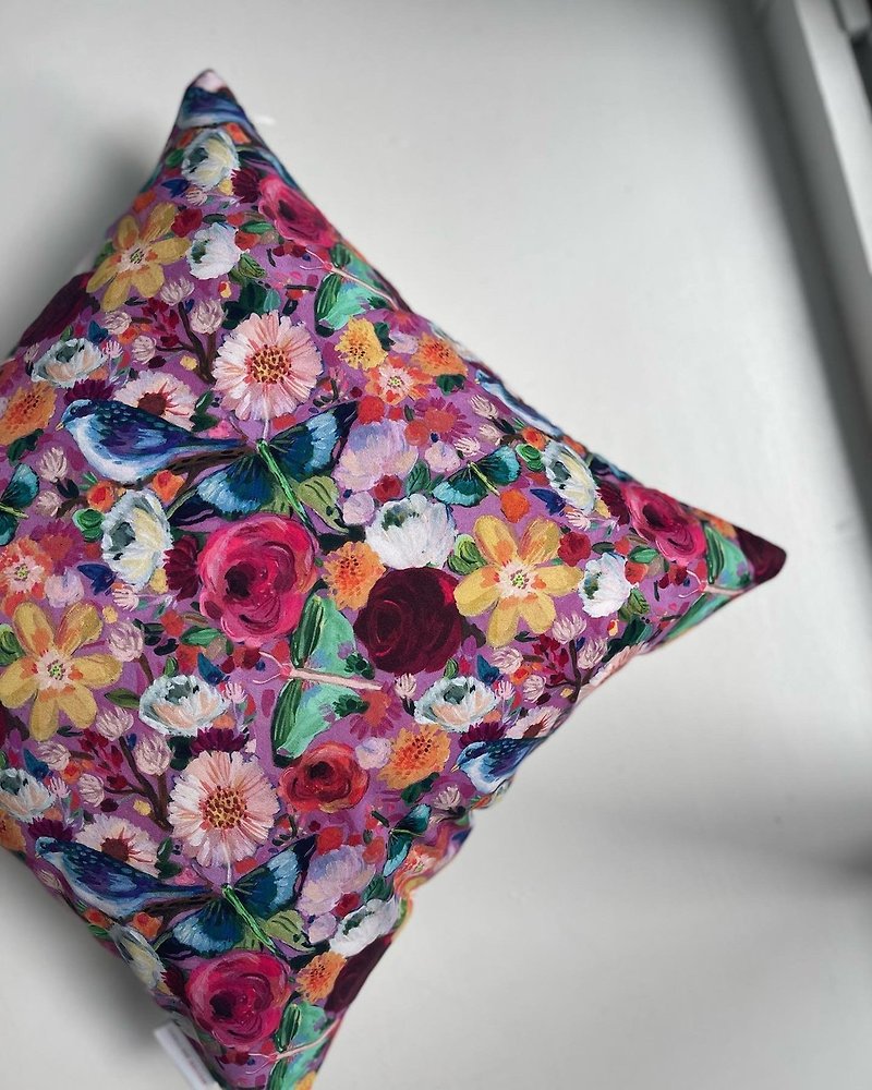 Designer pillow classic handmade double-sided pillow (sold out) - หมอน - ผ้าฝ้าย/ผ้าลินิน 