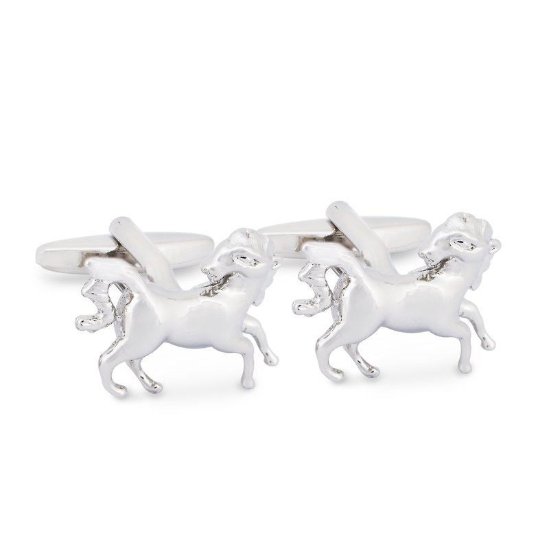 Horse Cufflinks - Cuff Links - Other Metals Silver