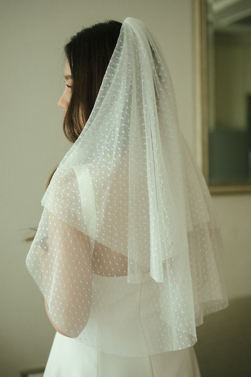 Polkadot Bridal Veil by Klara Love - Hair Accessories - Other Materials White