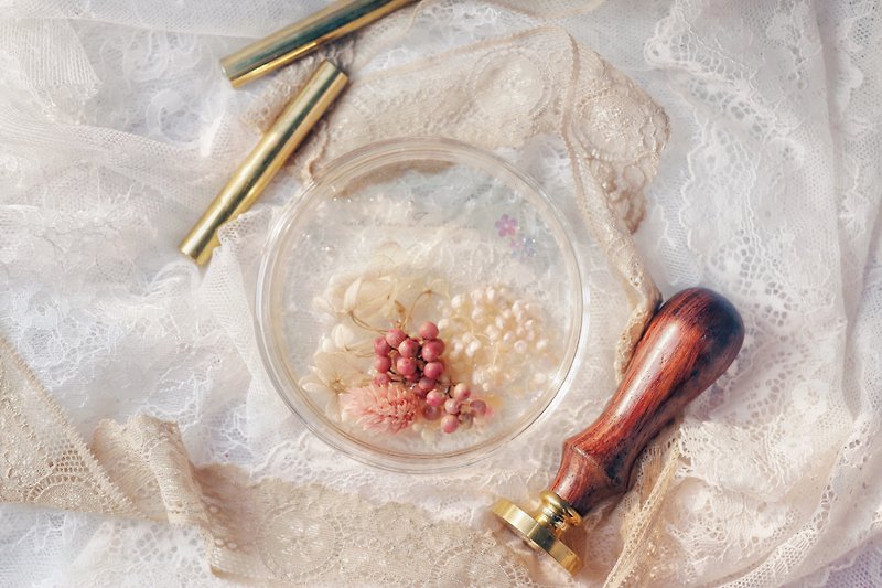 ATIMY - Flower Wax Herbarium specimens crystal jelly fragrant dried flowers Wax(L) personal order - ช่อดอกไม้แห้ง - แก้ว 