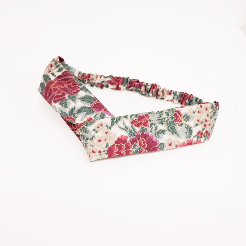 JOJA│ no time to play Wen Qing take the name: Japanese handmade fabric elastic hair bands - Hair Accessories - Cotton & Hemp Red