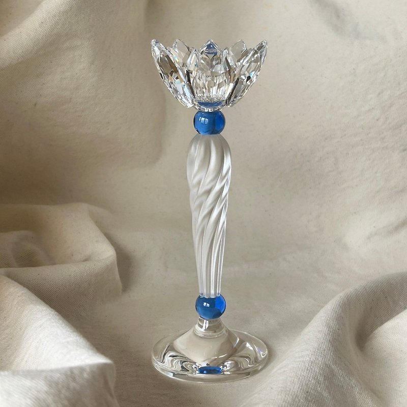 Austria SWAROVSKI Swarovski crystal lotus candle holder│Muse reappears dazzlingly - Items for Display - Crystal Blue