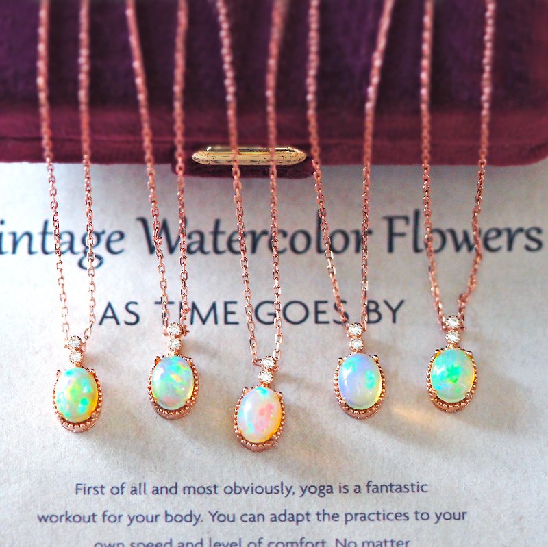 5/09 Update~6x8mm Opal Sterling Silver Necklace~One item, one picture - Necklaces - Crystal 