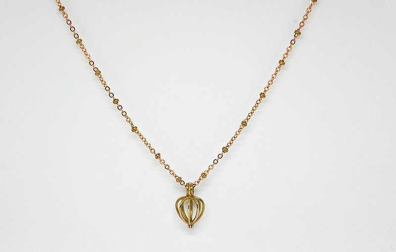 Bronze necklace * * ➪ limited X1 empty cage - สร้อยคอ - โลหะ สีทอง
