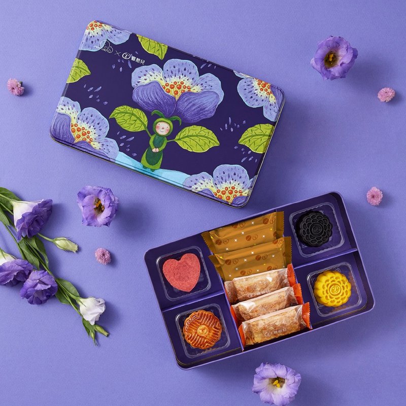 [Xihaner × Jimmy] Blooming Smile Mooncake Tin Box (E1) | Mid-Autumn Festival Gifts - Cake & Desserts - Fresh Ingredients 