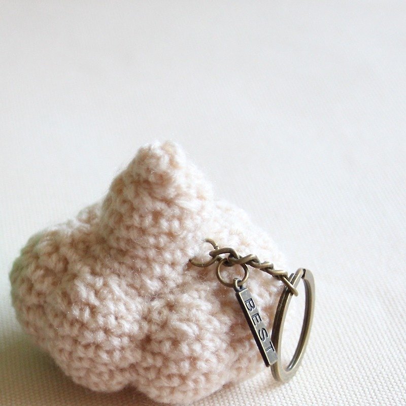 Amigurumi crochet doll: play food garlic , vegetables garlic key ring. - Keychains - Polyester White