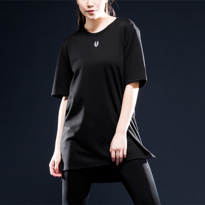 Origin Airness InstaDRY Hollow Instant Dry Functional T-Shirt - 1/3 Sleeve - Black - Women's Sportswear Tops - Polyester 
