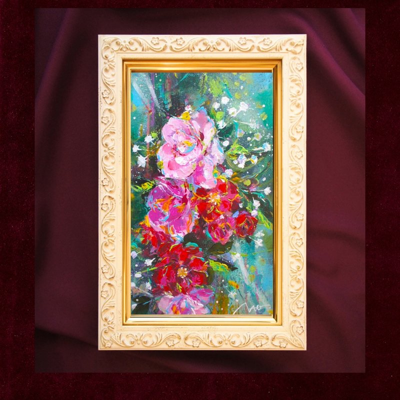 【Only One 原創畫作】玫瑰 / 花束 / 畫作 / 日本製 - 海報/掛畫/掛布 - 壓克力 綠色