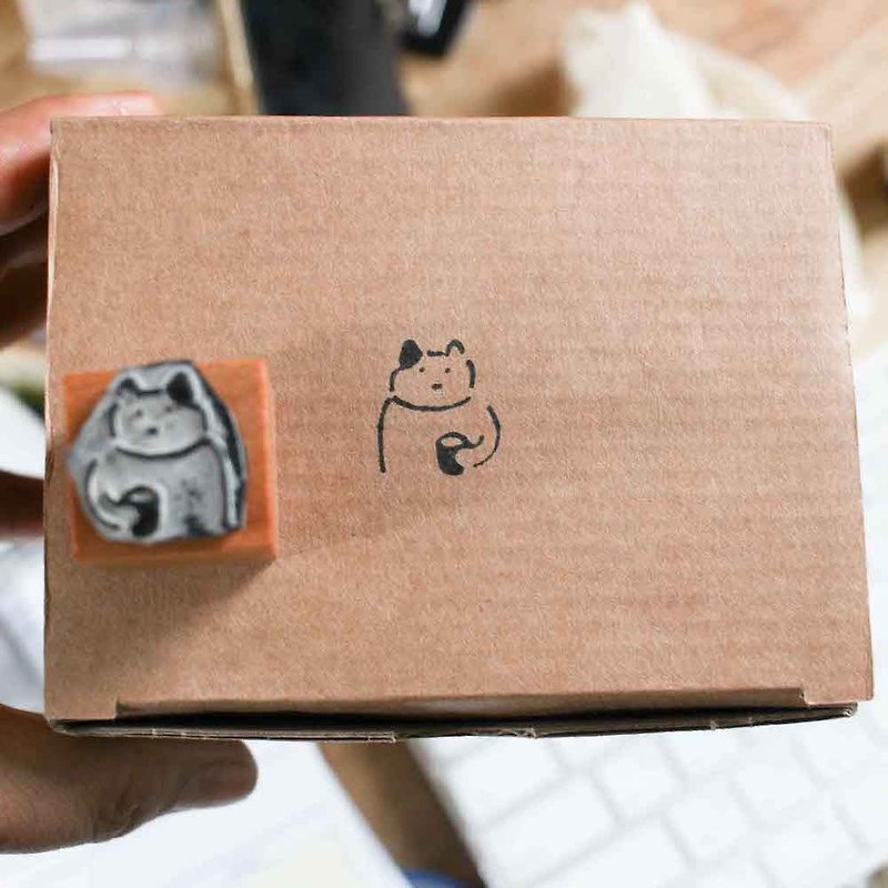 (Jayeon Store Wood Stamp Series) Takeaway coffee cat - Stamps & Stamp Pads - Wood 