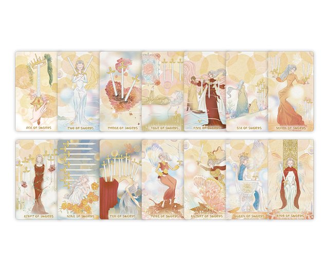 在庫2点✨金縁ver✨超美麗イラスト✨夜空と星の魔法の庭の神秘のタロットカード 風と太陽のタロットカード 78枚組 星菱カードコレクション 四季