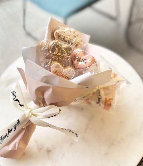 Bakellie22客製餅乾 愛很甜 糖霜餅乾花束(母親節/情人節/畢業禮物)
